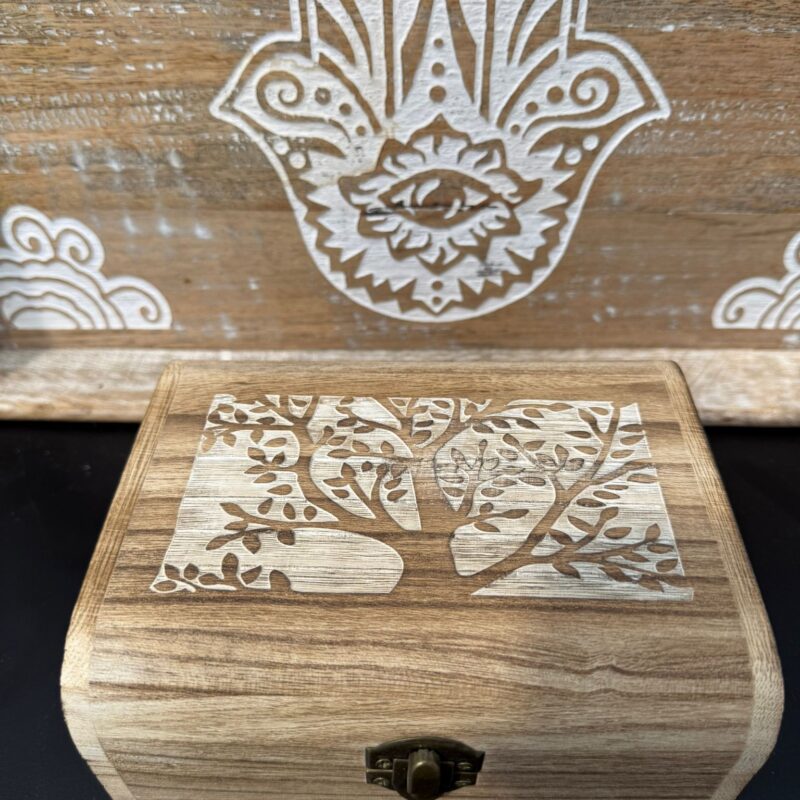 Caja Madera Árbol de la Vida Grande 16.3x13x8 cm