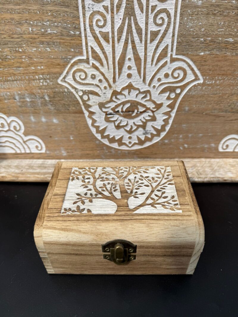 Caja Madera Árbol de la Vida Pequeña 13.9x9.8x6.5 cm