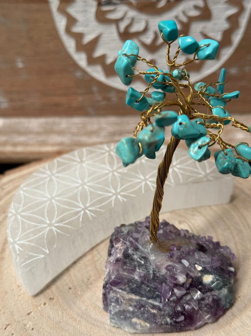 Árbol con Base de Mineral Turquesa