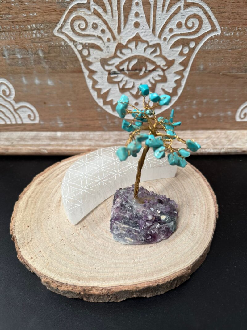 Árbol con Base de Mineral Turquesa - Imagen 2