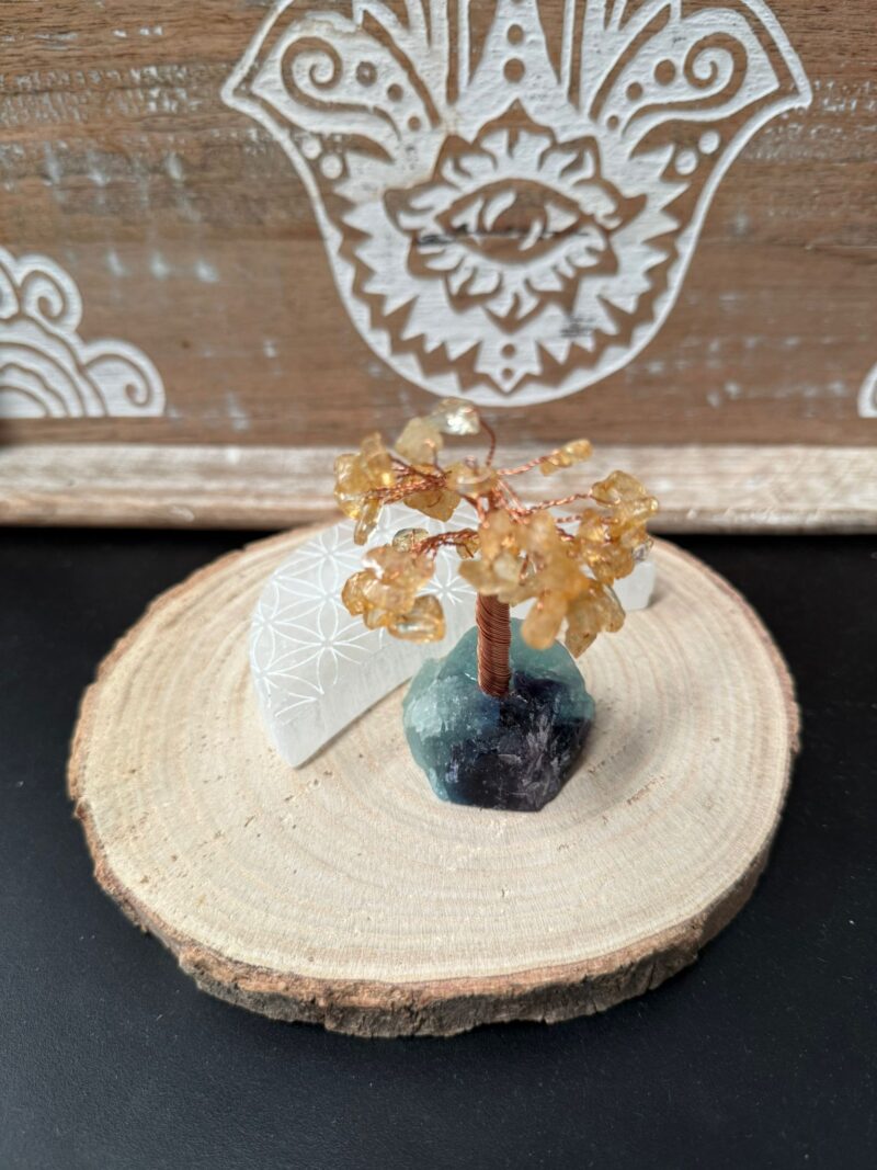 Árbol con Base de Mineral Citrino - Imagen 2