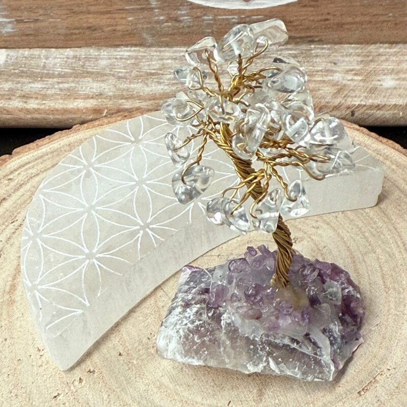 Árbol con Base de Mineral Cuarzo Maestro