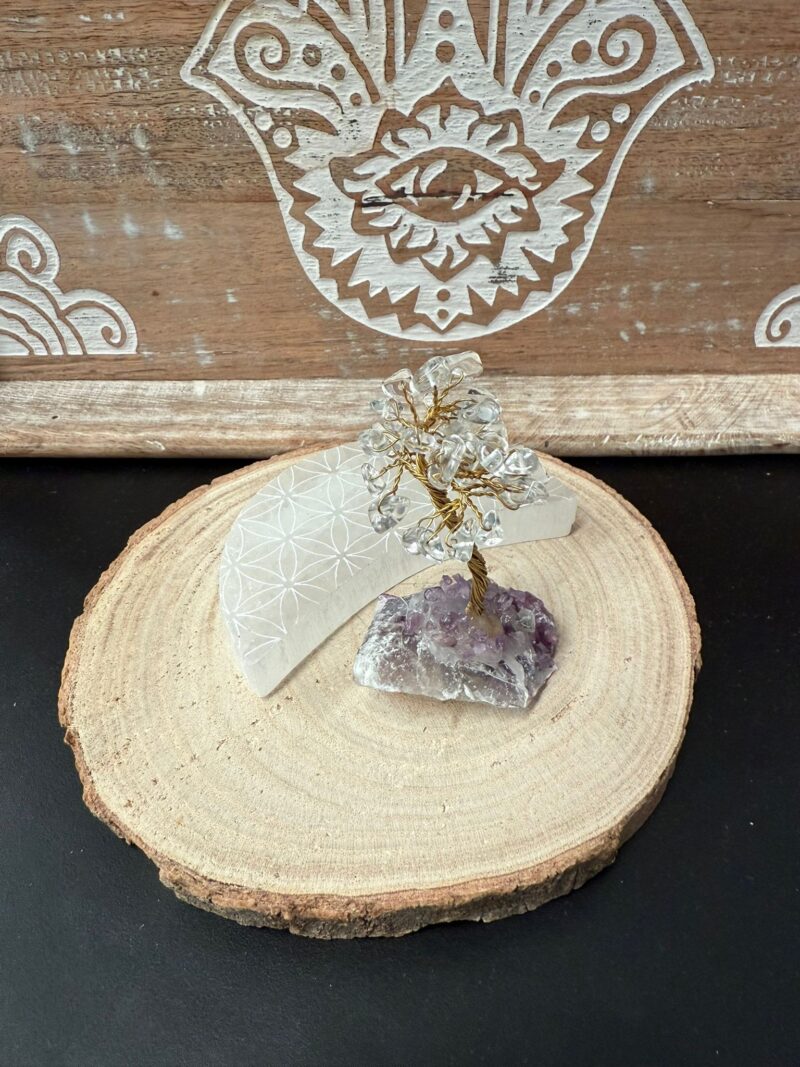 Árbol con Base de Mineral Cuarzo Maestro - Imagen 2