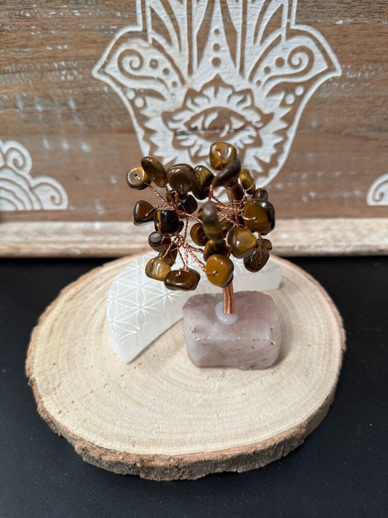 Árbol con Base de Mineral Ojo de Tigre - Imagen 2