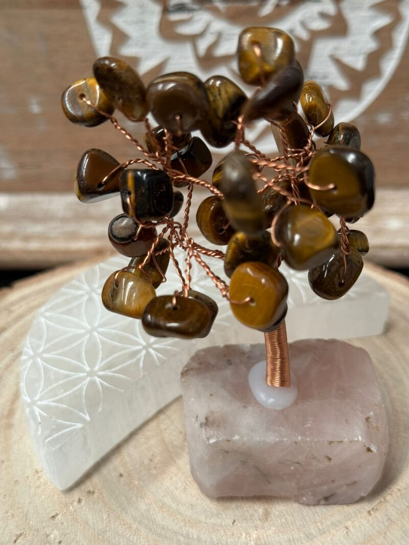 Árbol con Base de Mineral Ojo de Tigre