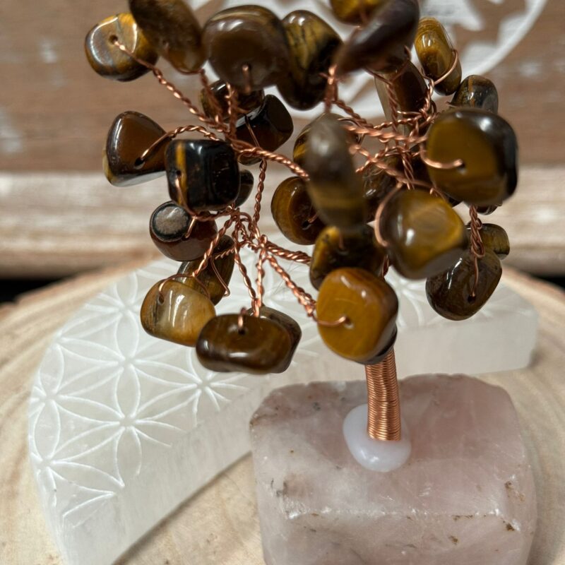 Árbol con Base de Mineral Ojo de Tigre