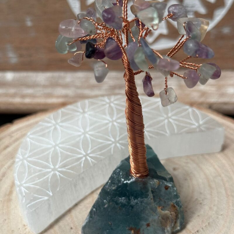 Árbol con Base de Mineral Fluorita