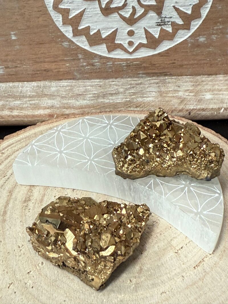 Drusa Cuarzo Aura Dorado