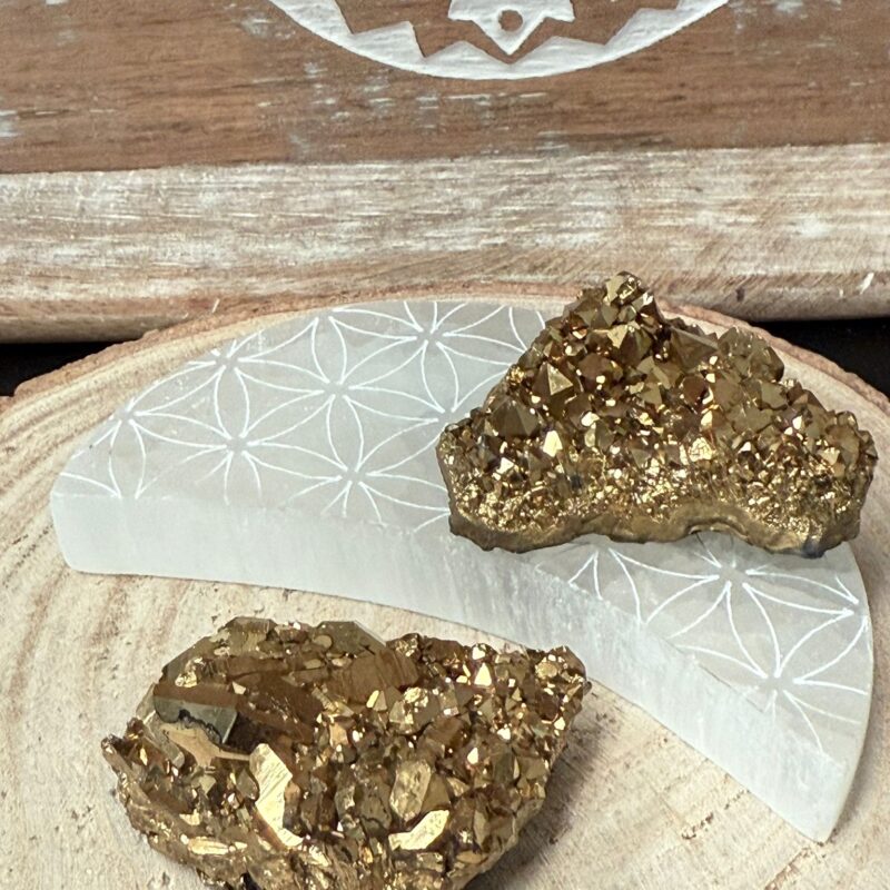 Drusa Cuarzo Aura Dorado
