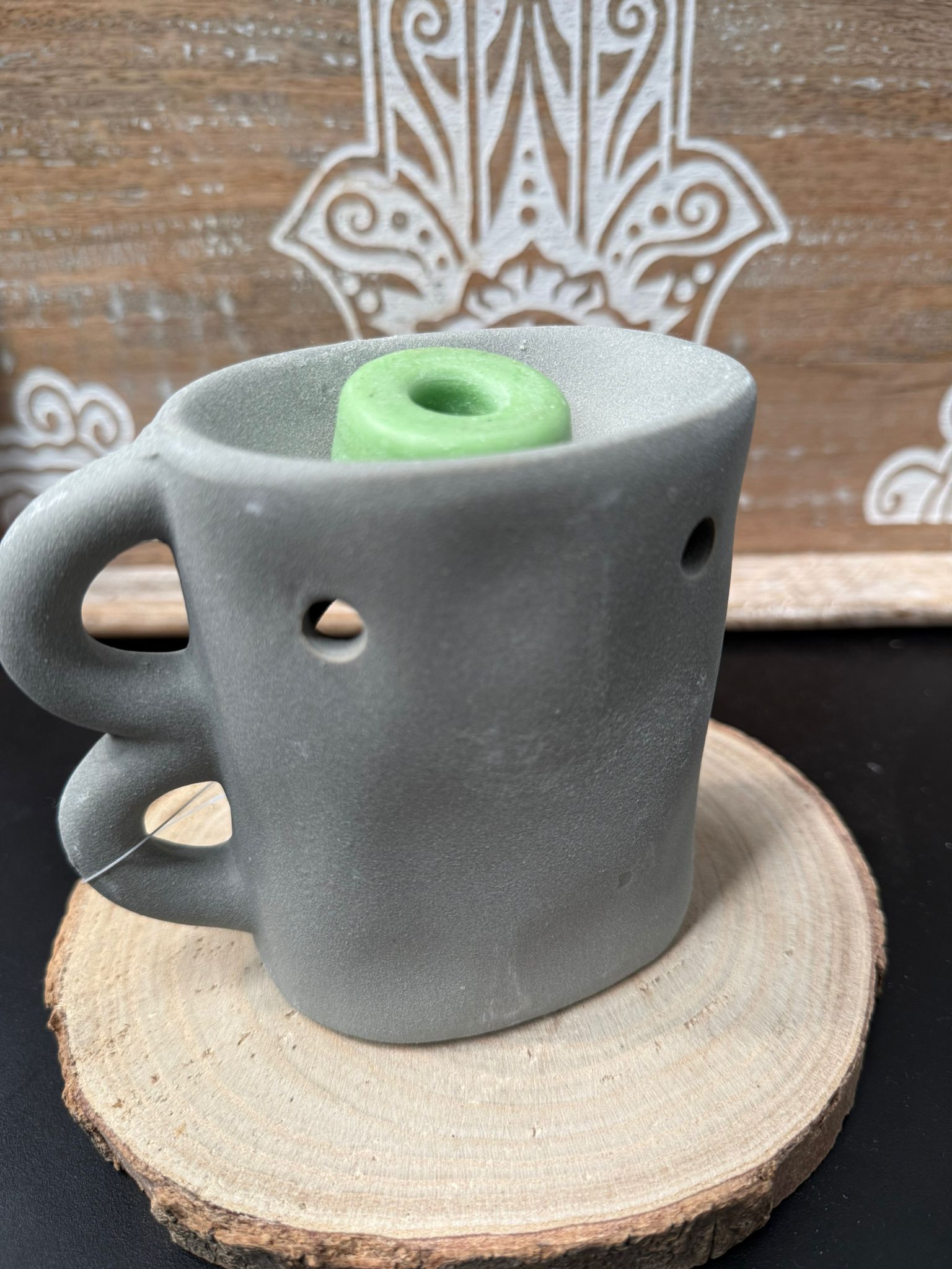 Quemador de Esencia Doble Asa (Verde) - Imagen 2