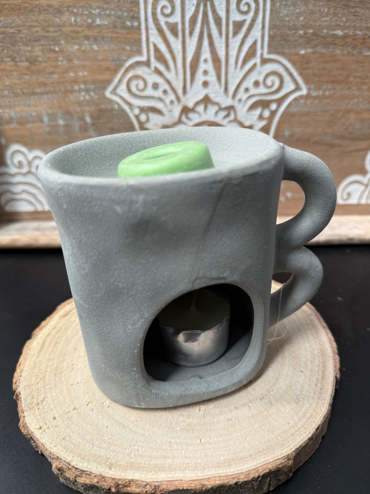 Quemador de Esencia Doble Asa (Verde)