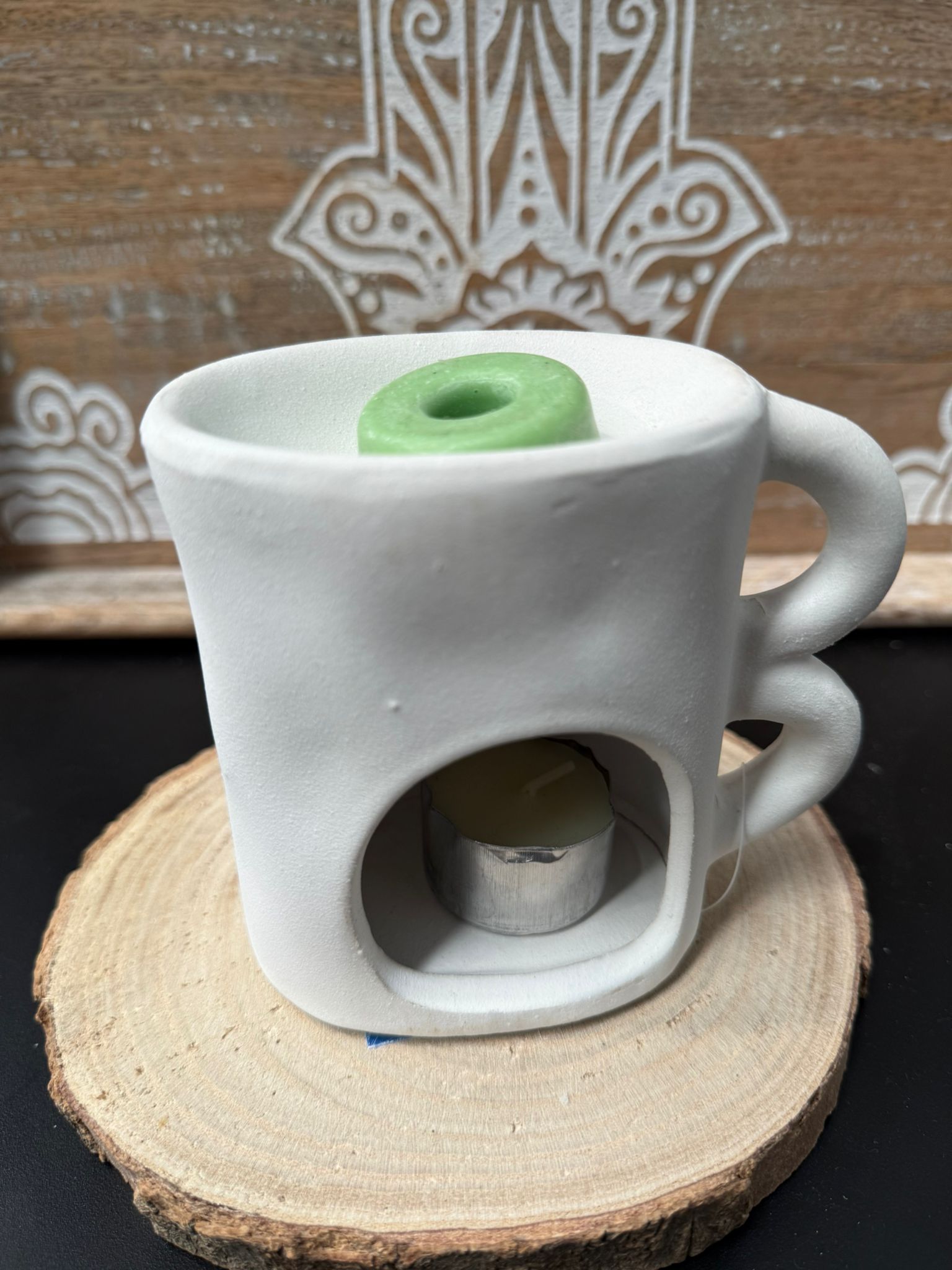 Quemador de Esencia Doble Asa (Blanco)