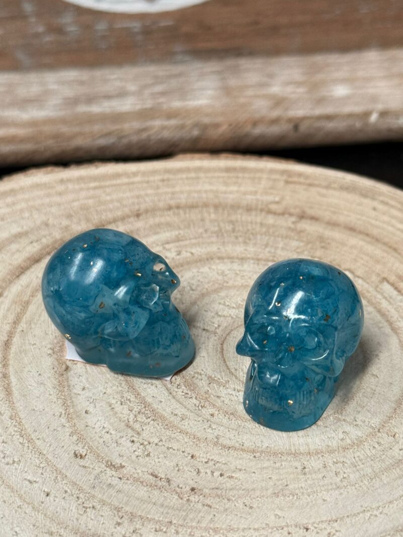 Mini Calavera Orgonita Cuazo Azul