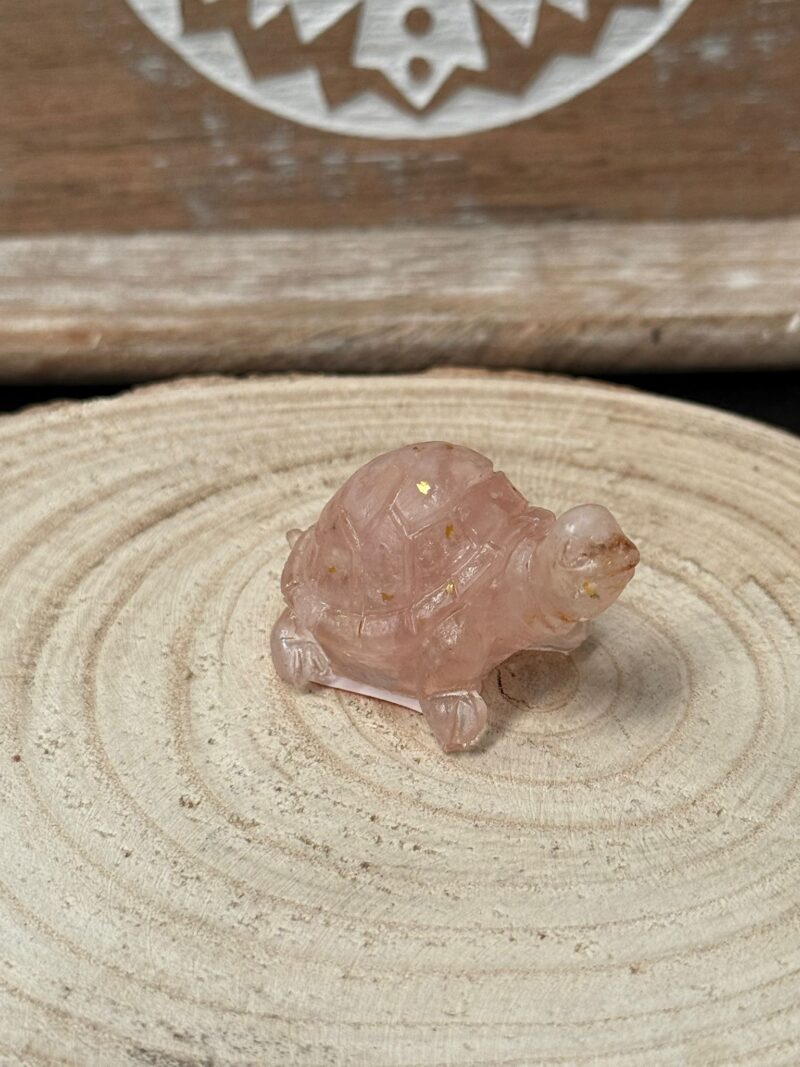 Tortuga Orgonita Cuarzo Rosa