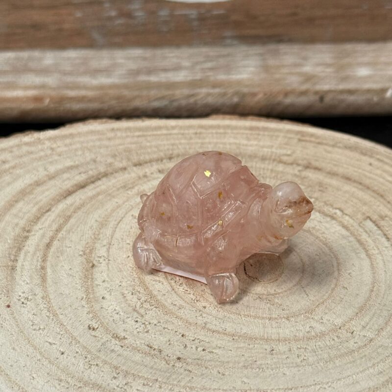 Tortuga Orgonita Cuarzo Rosa