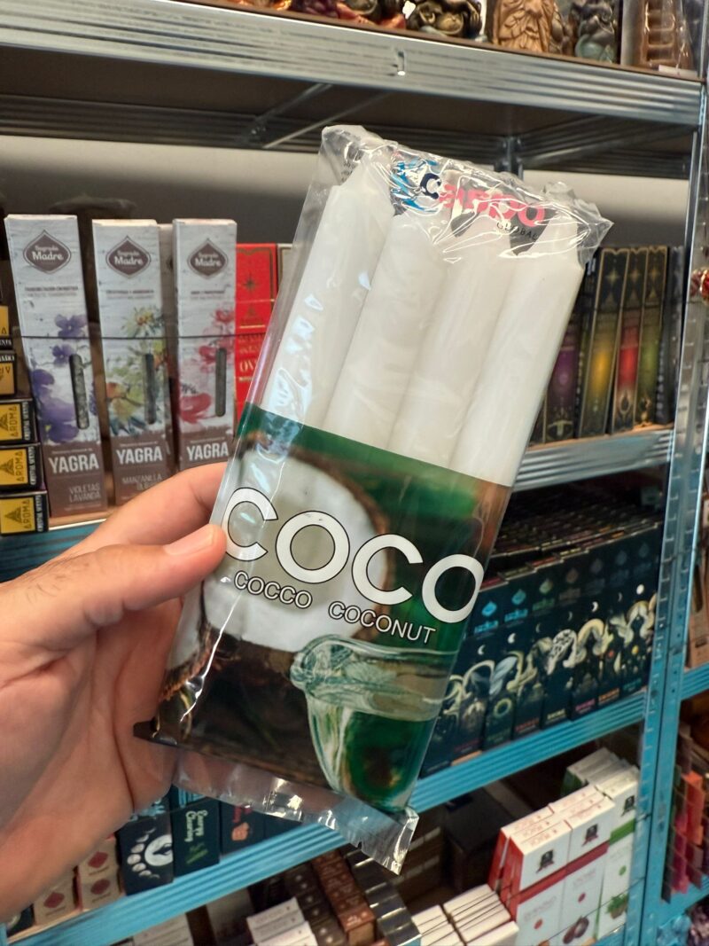Velas Bujia Aroma Coco (4 Unidades)