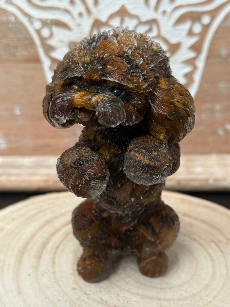Perro de Orgonita Ojo de Tigre (Mod 2) (12cm)