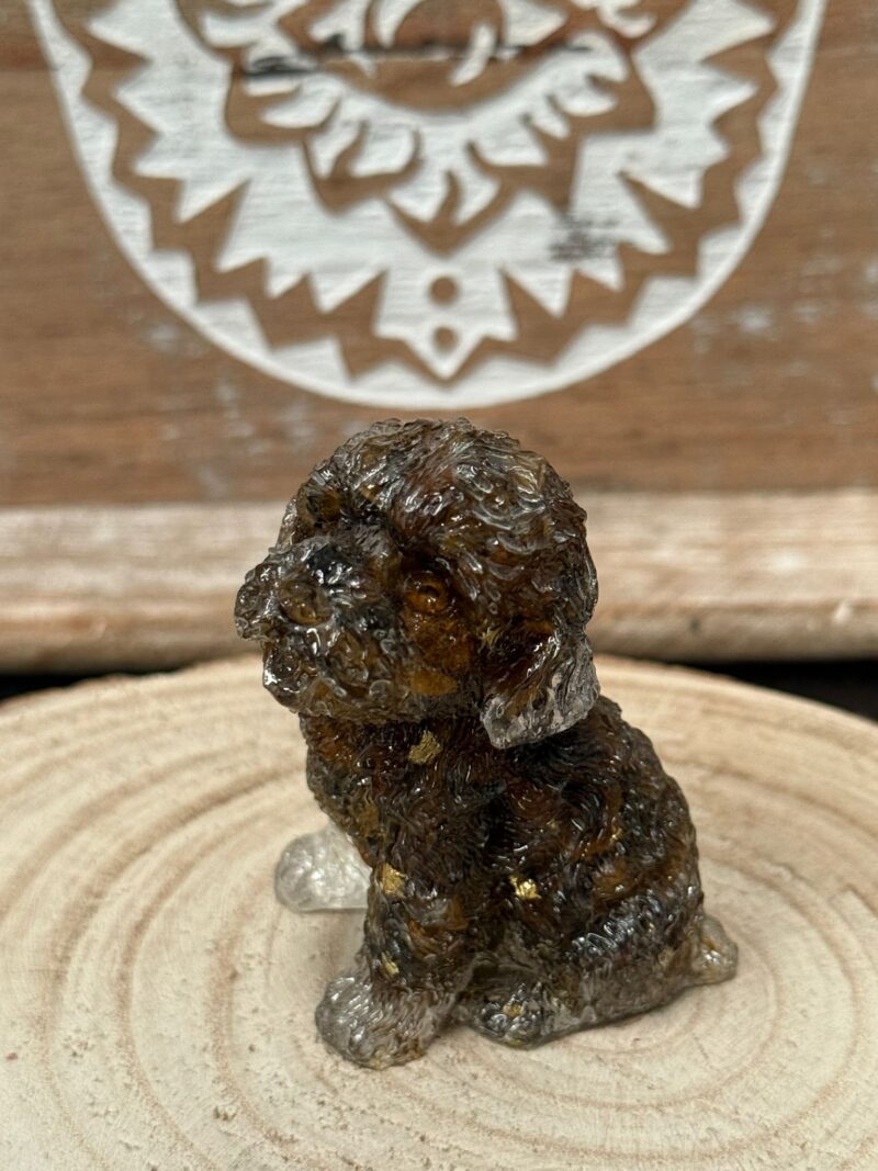 Perrito de Orgonita Ojo de tigre (7 cm)