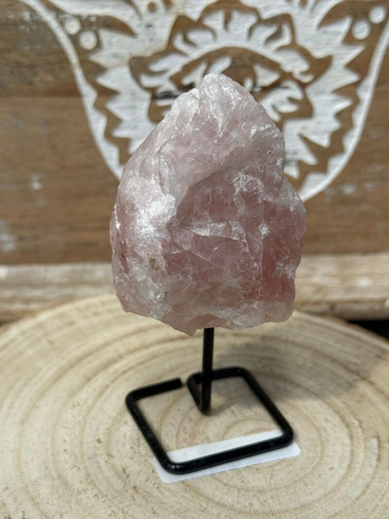 Peana con Mineral Cuarzo Rosa