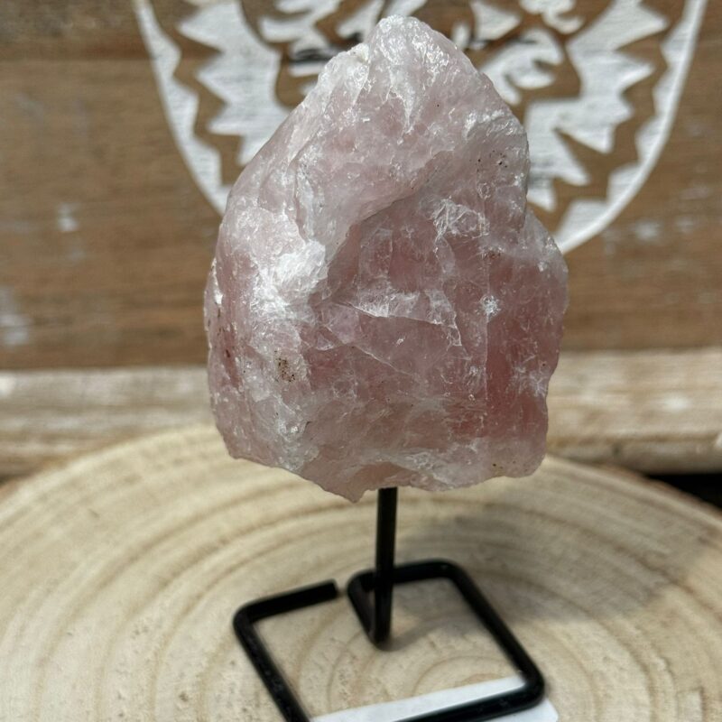 Peana con Mineral Cuarzo Rosa