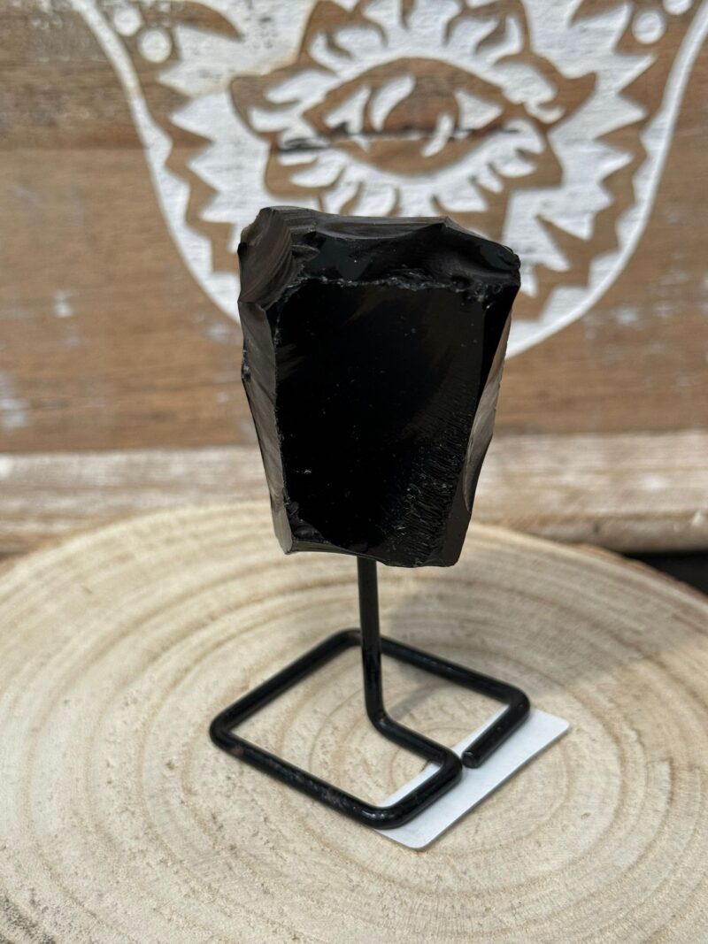 Peana con Mineral Obsidiana Negra