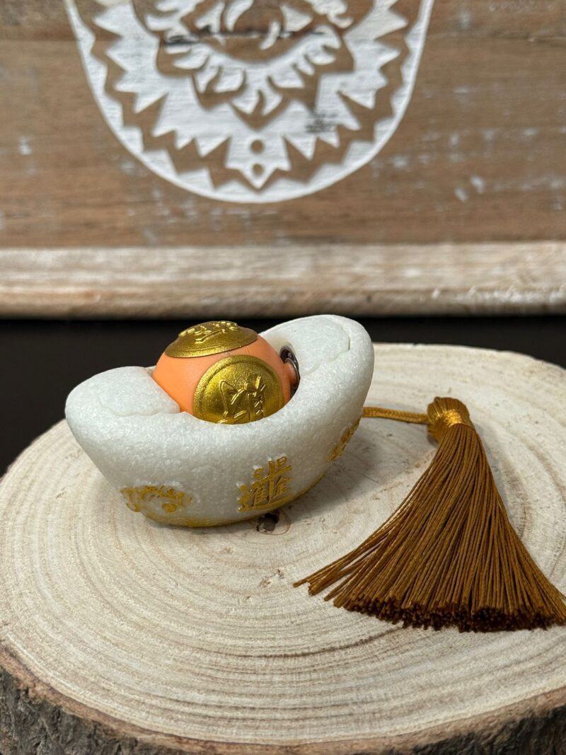 Bola Feng Shui con Soporte Fijo Blanco - Bola Naranja