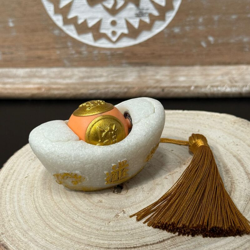 Bola Feng Shui con Soporte Fijo Blanco - Bola Naranja