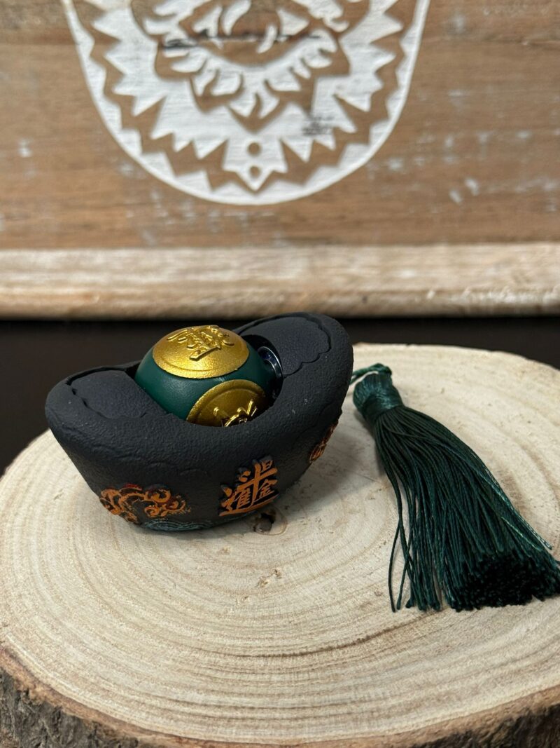 Bola Feng Shui con Soporte Fijo Negro - Bola Verde