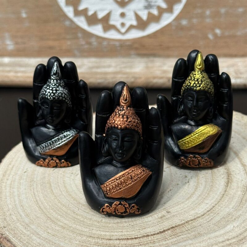 Buda En Mano Mini Bronce