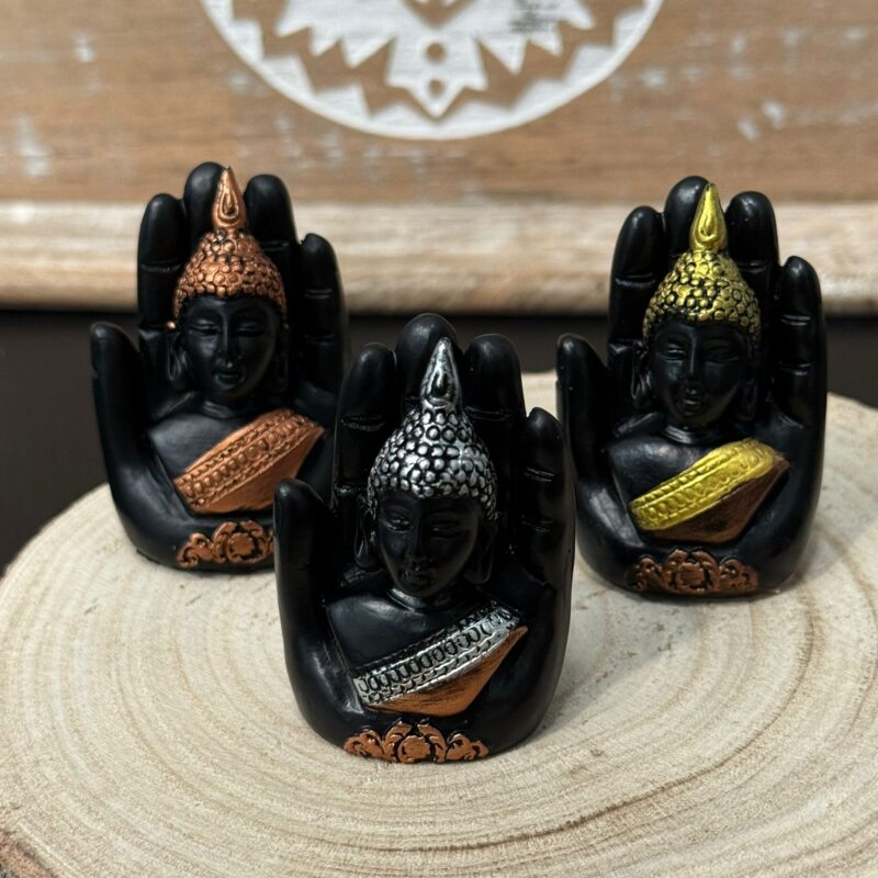 Buda En Mano Mini Plateada