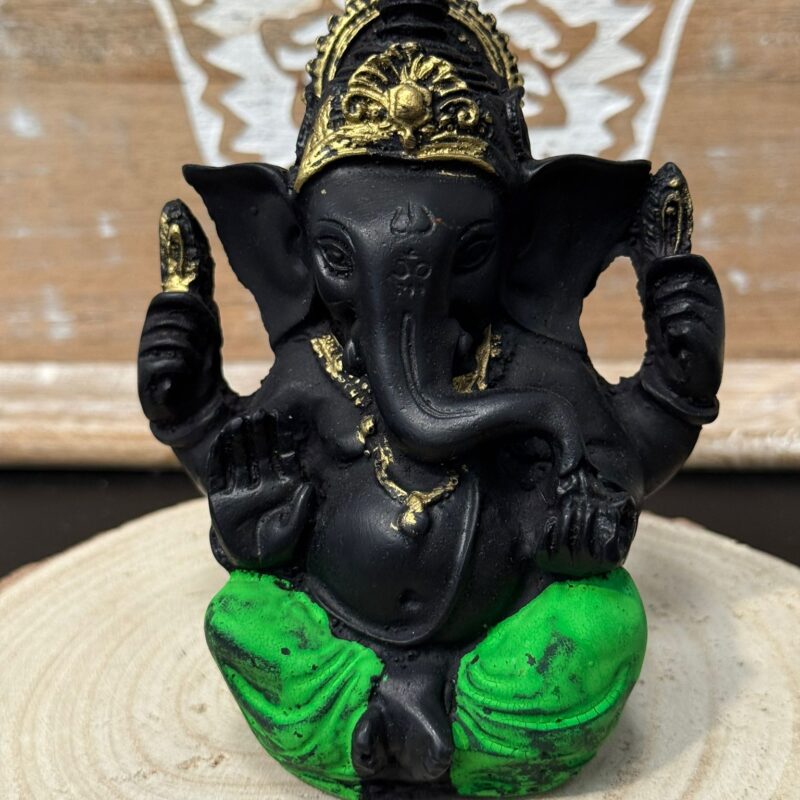 Ganesha Negra y Verde 11cm