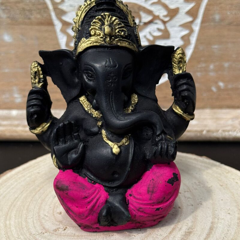 Ganesha Negra y Rosa 11cm