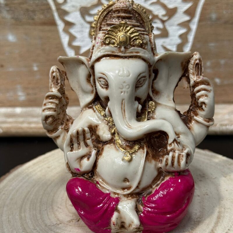 Ganesha Marfil y Rosa 11 cm
