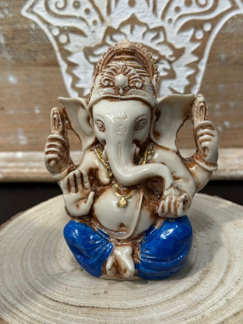 Ganesha Marfil y Azul 11 cm