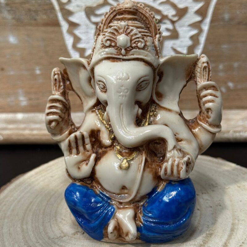 Ganesha Marfil y Azul 11 cm