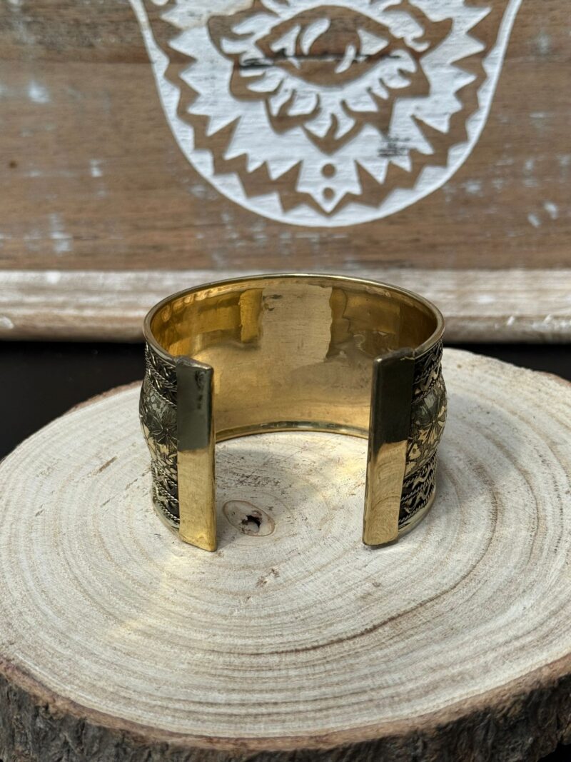 Brazalete de Latón Dorado 4 Cm - Imagen 3