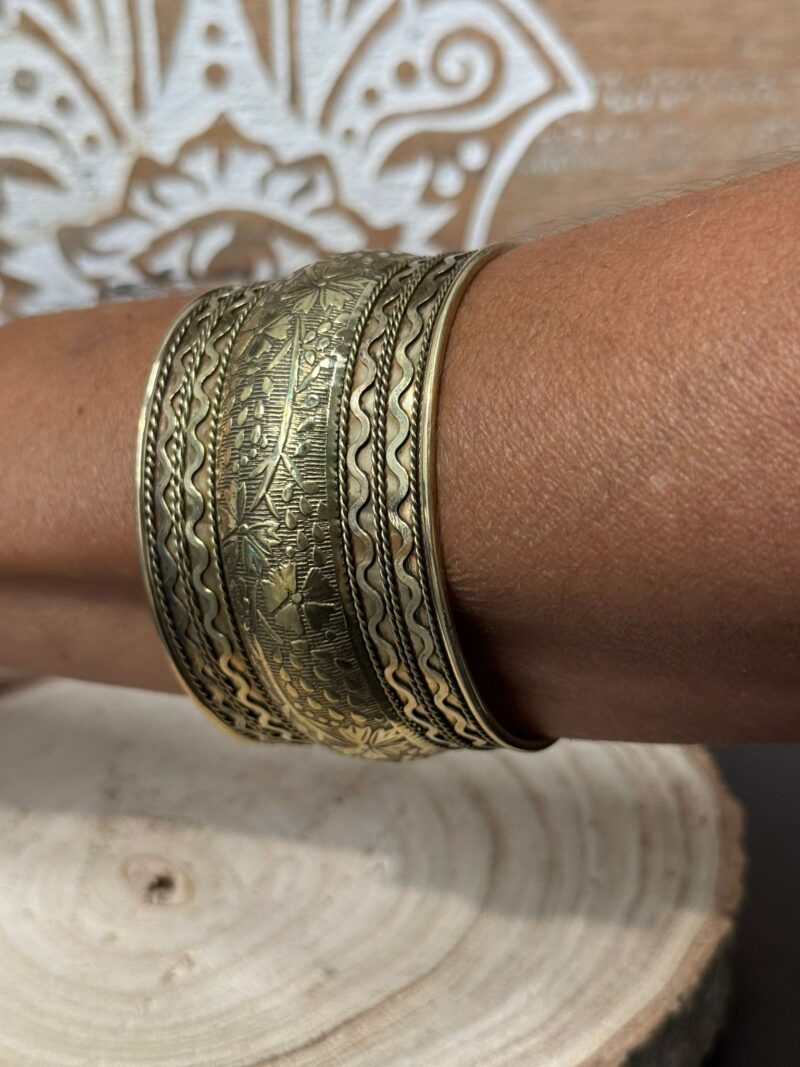 Brazalete de Latón Dorado 4 Cm