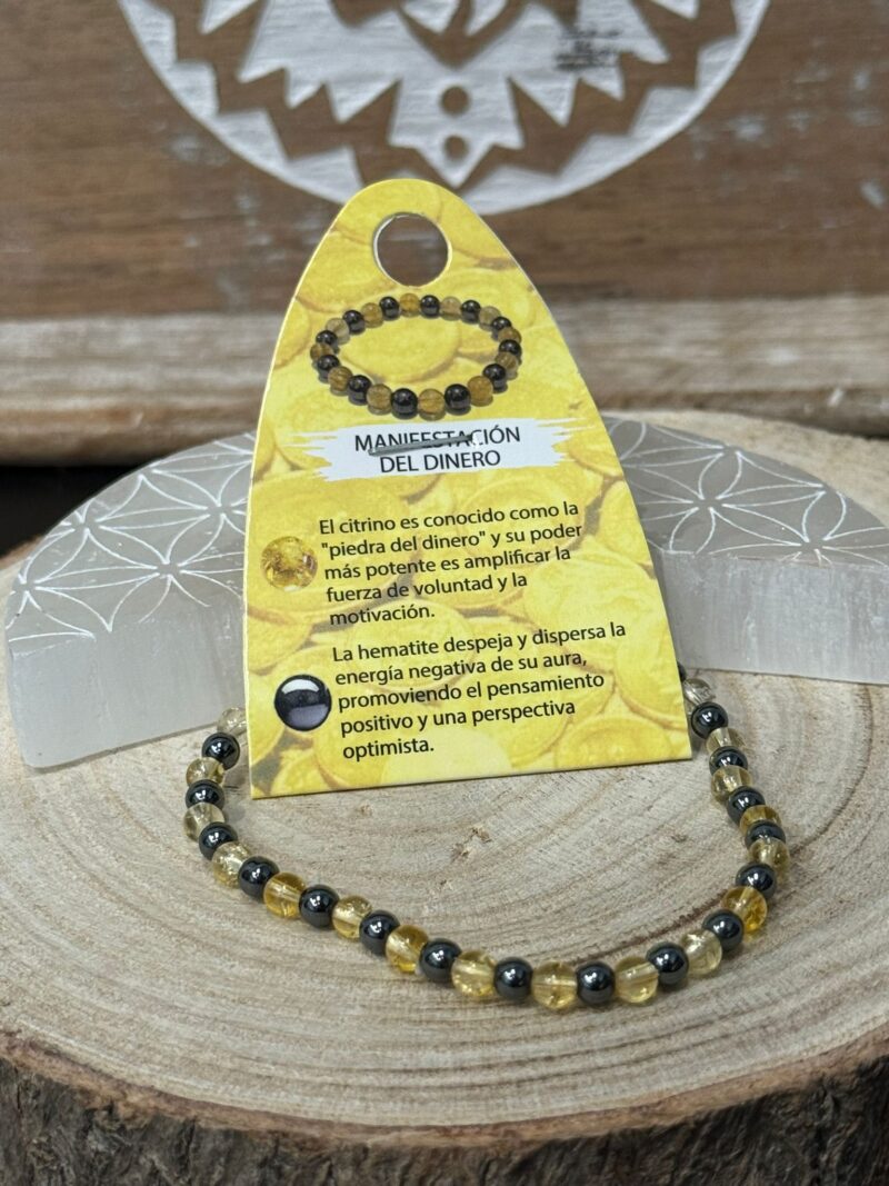 Pulsera Manifestación del Dinero (Citrino y Hematite) 4mm
