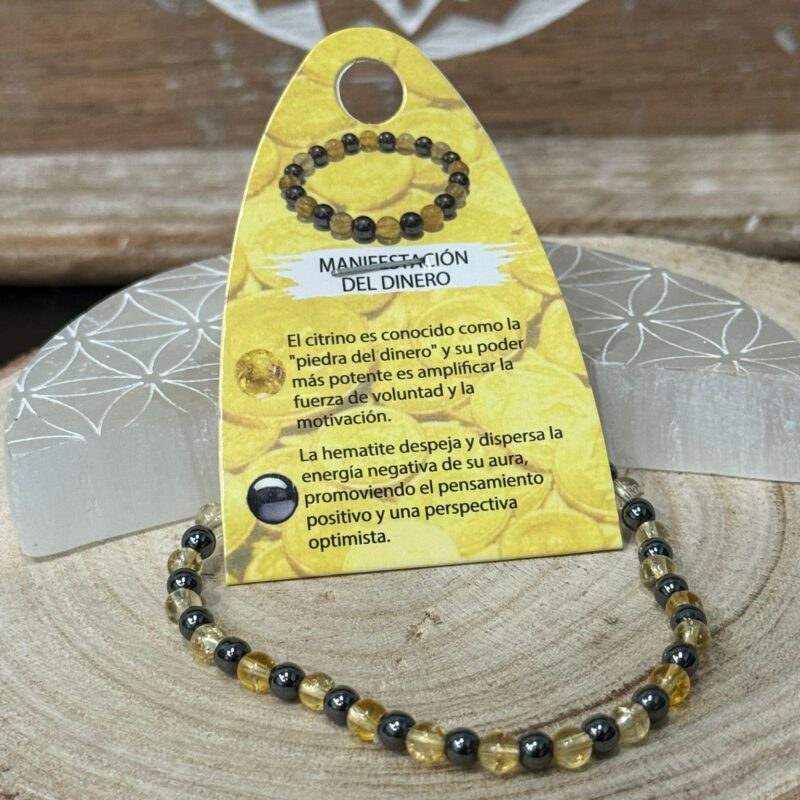 Pulsera Manifestación del Dinero (Citrino y Hematite) 4mm