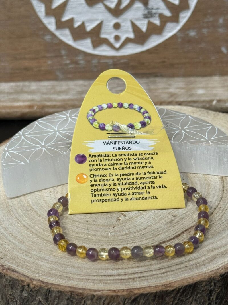 Pulsera Manifestando Sueños (Amatista y Citrino)