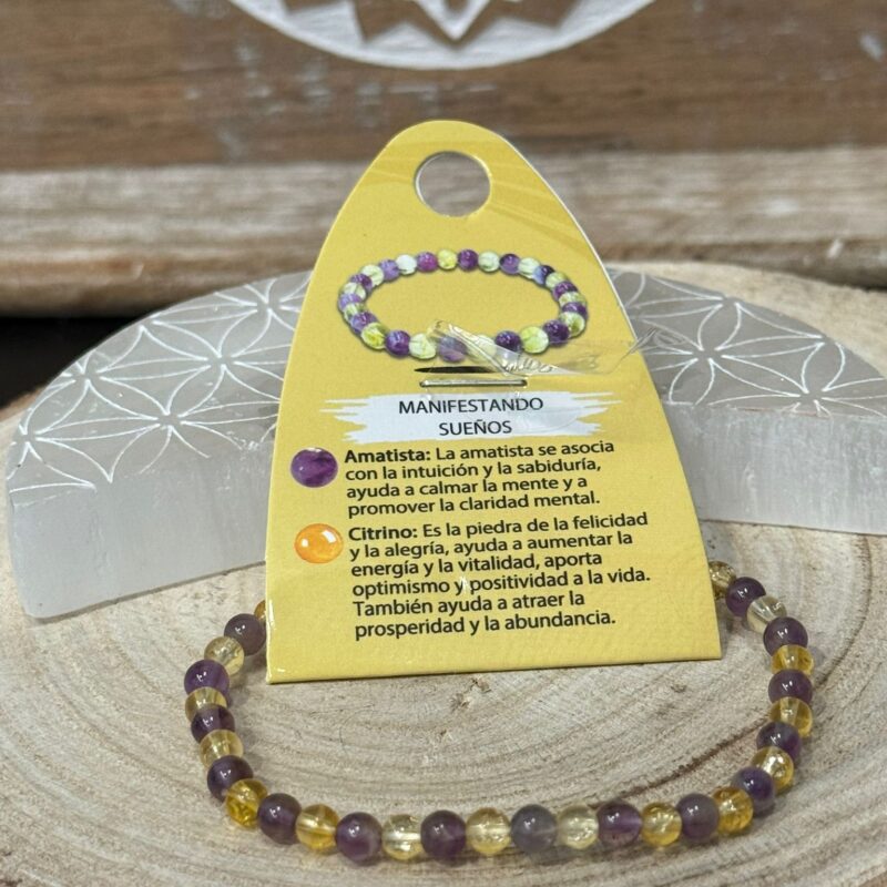 Pulsera Manifestando Sueños (Amatista y Citrino)
