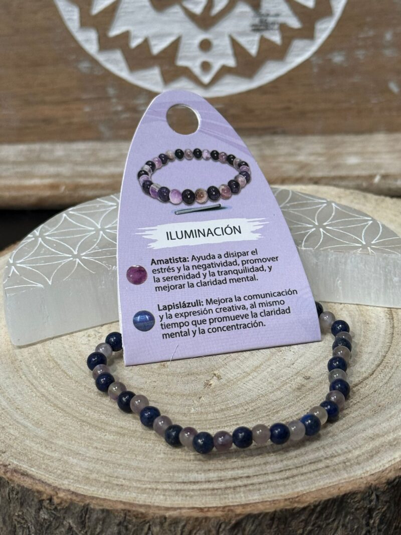 Pulsera Iluminación (Amatista y Lapislázuli) 4mm