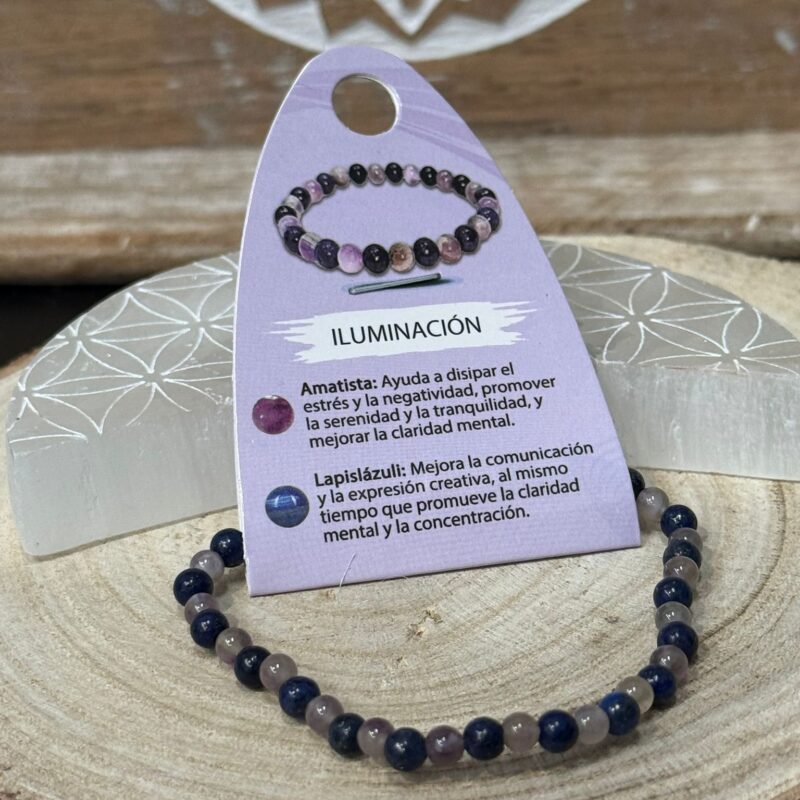 Pulsera Iluminación (Amatista y Lapislázuli) 4mm