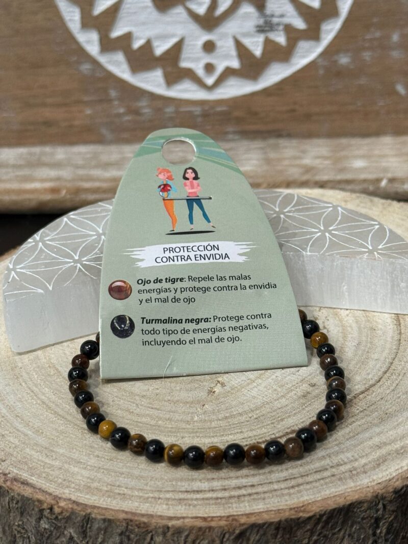Pulsera Protección contra Envidias (Ojo Tigre - Turmalina) 4mm