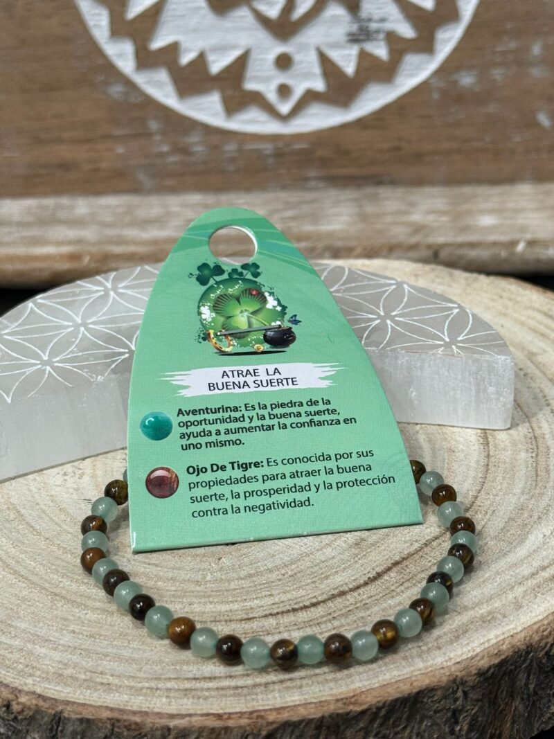 Pulsera Mineral 4mm Atrae Buena Suerte