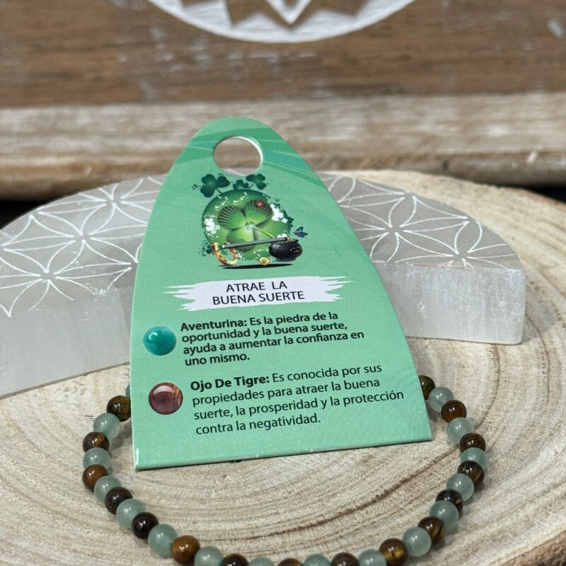 Pulsera Mineral 4mm Atrae Buena Suerte