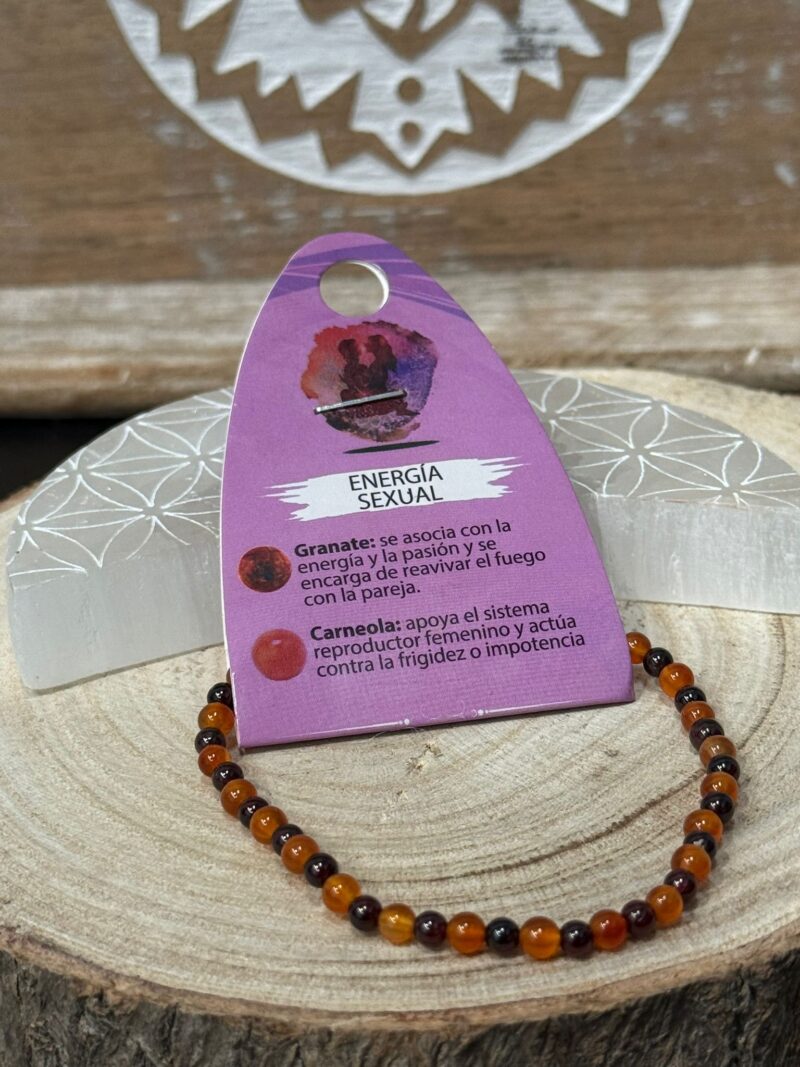Pulsera Mineral Granate Carneola - Energia Sexual