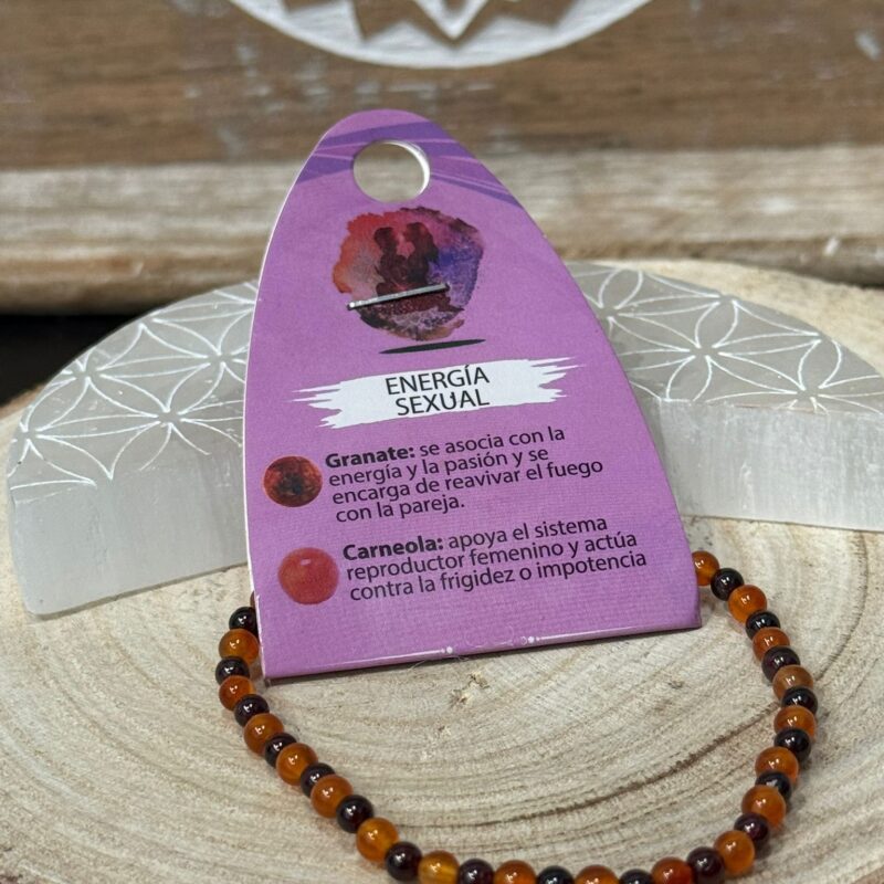 Pulsera Mineral Granate Carneola - Energia Sexual