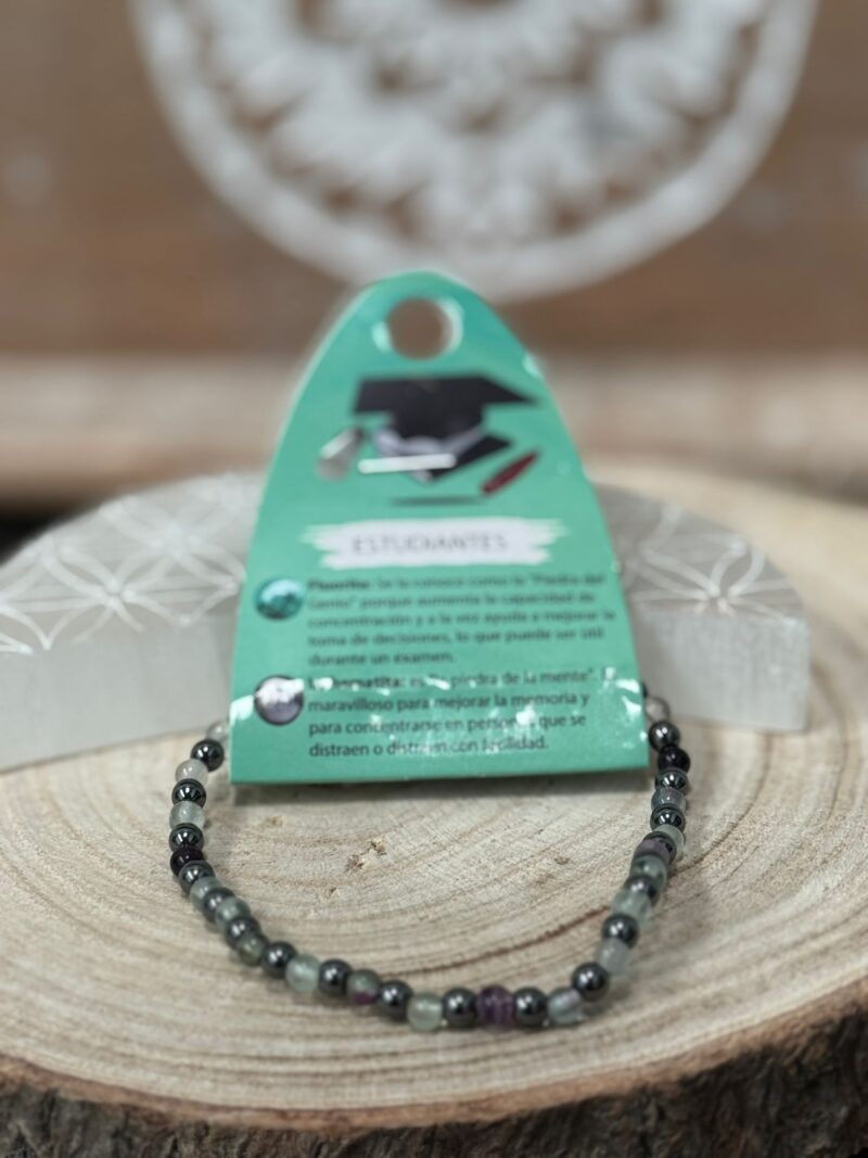Pulsera Estudiantes (Fluorita y Hematite) 4mm