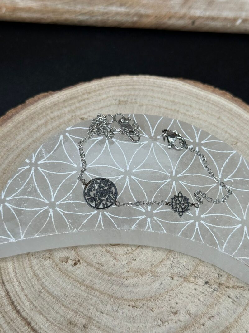 Pulsera Acero Doble Protección Plateada